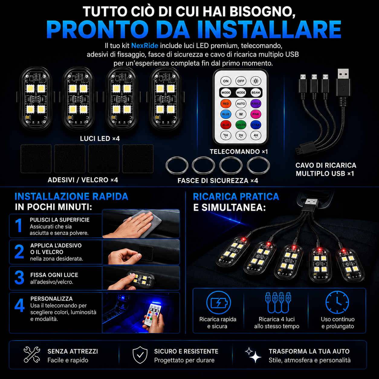 Kit Premium Luci Ambientali RGB